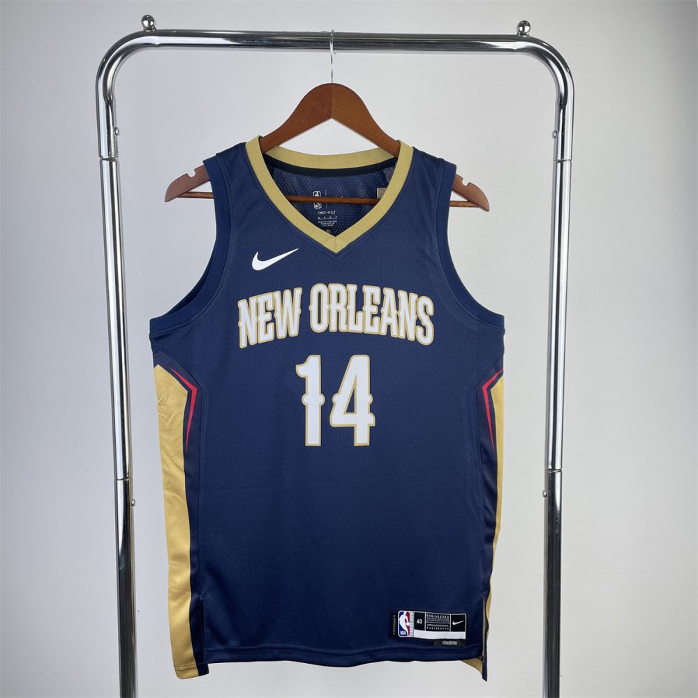 NBA New Orleans Pelicans V-Neck Dark Blue jersey INGRAM#14 S-XXL