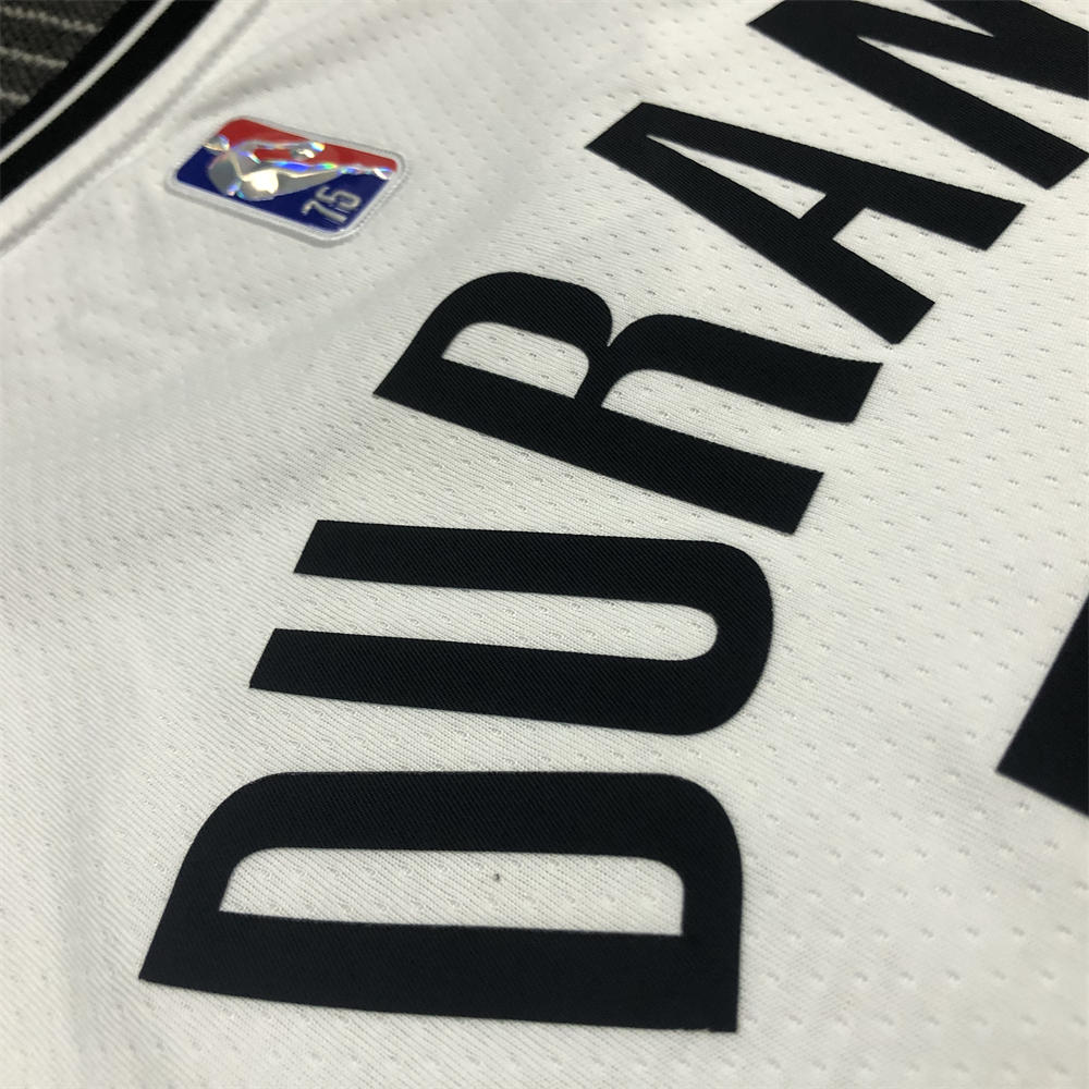 NBA Brooklyn Nets V-Neck White 75th anniversary Jersey DURANT#7 S-XXL