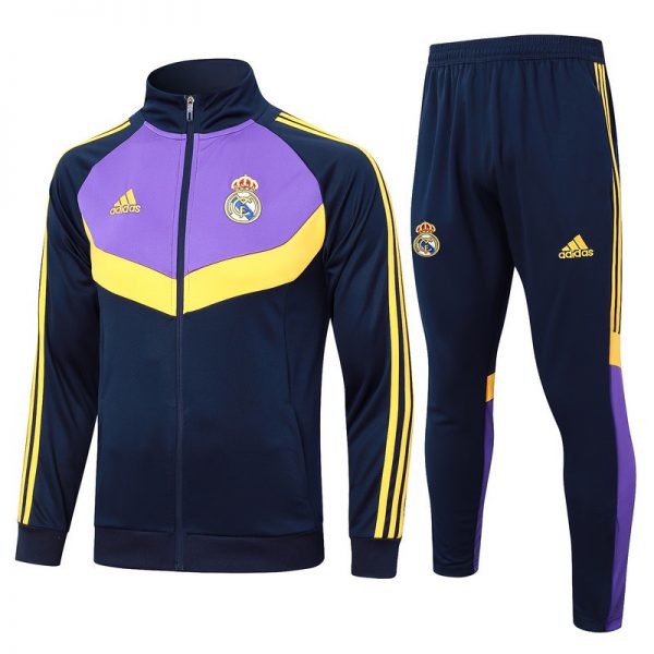2024/25 Real Madrid Purple Black Jacket Training Suit Set Football Team Shirt Sports Fashion