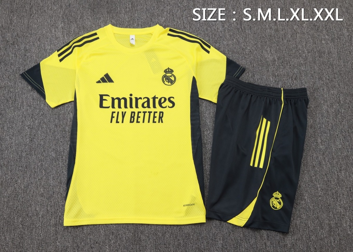 2026 Real Madrid Yellow Training Set Shirt and Shorts