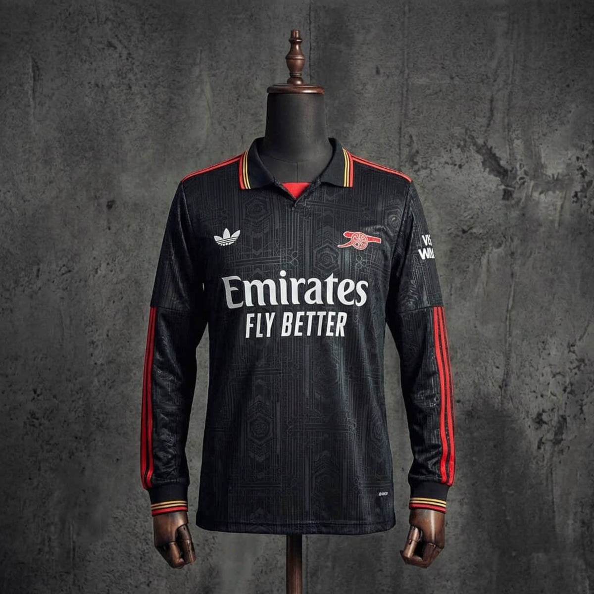 2025/26 Arsenal Training Black Polo Fan version