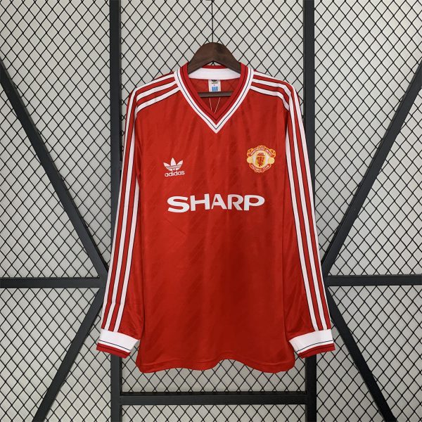 Retro Manchester United 86/88 long sleeve home jersey Fan Version
