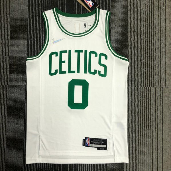 NBA Boston Celtics Round Neck 75th anniversary White Jersey TATUM#0 S-XXL