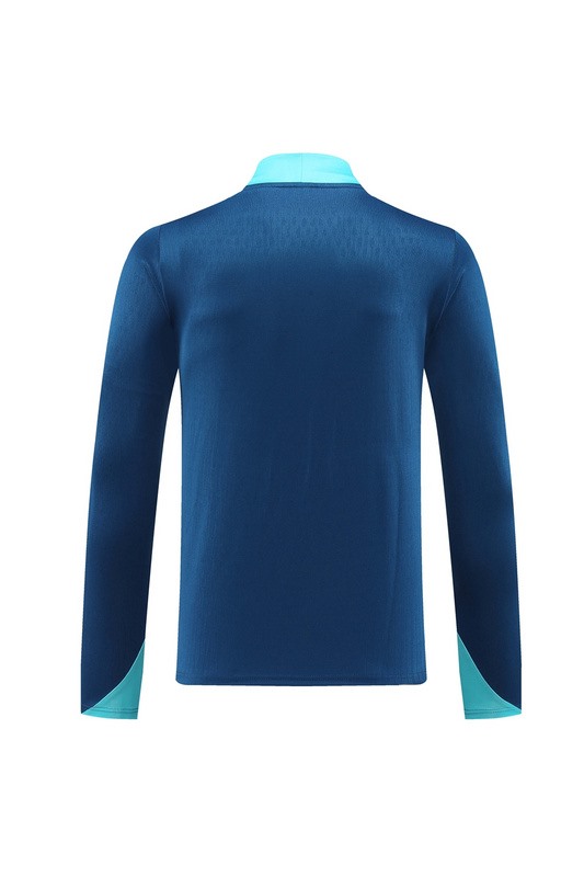 2024 Portugal Royal Blue Long-sleeved half-pull training kit Football team kit