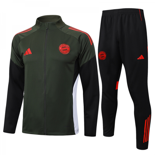 2025/26 Bayern Munich Dark green Jacket Training Suit Set Football Team Shirt Sports Fashion