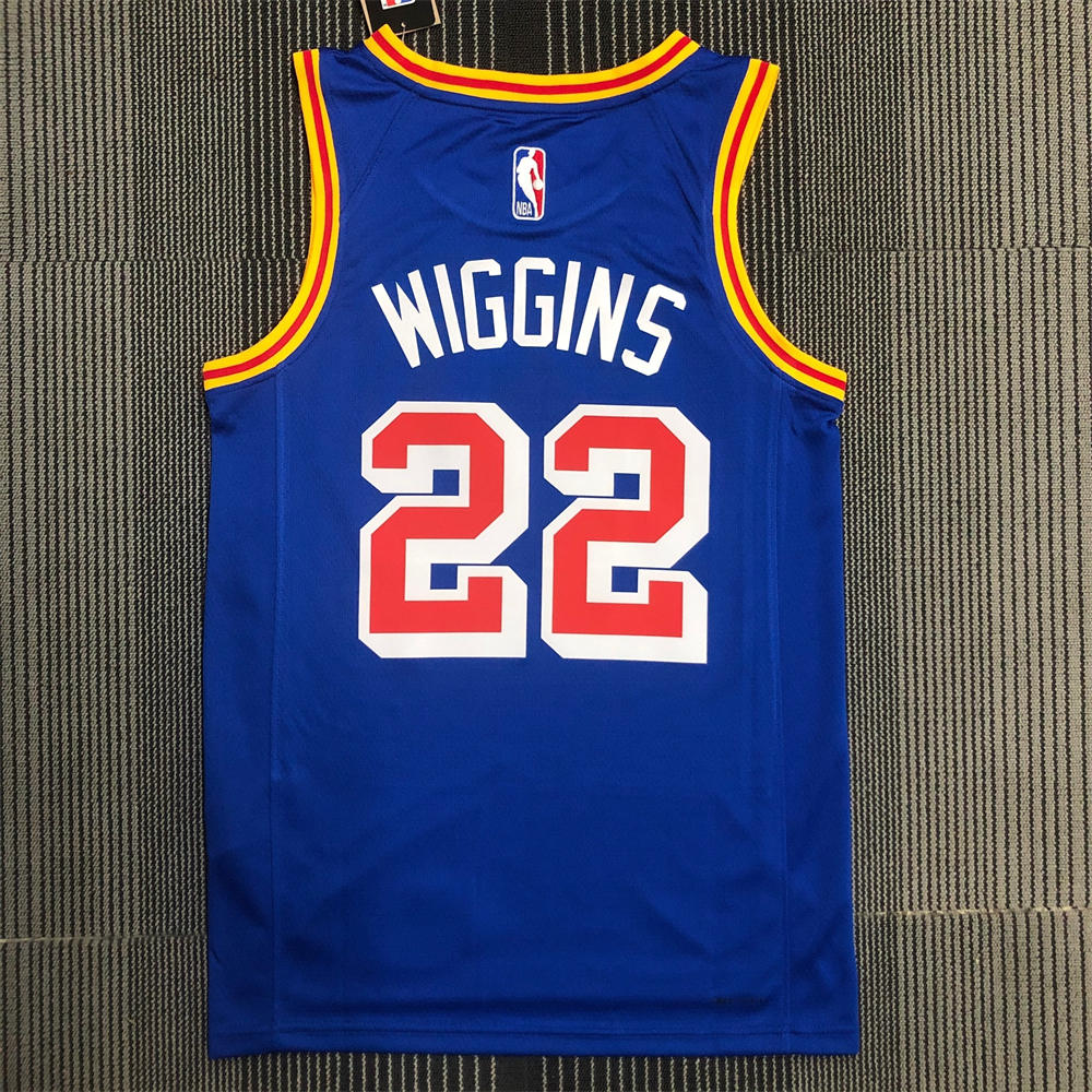 NBA Golden State Warriors Round Neck Blue Jersey WIGGINS#22 S-XXL
