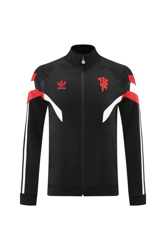 2024 Manchester Unite Black Jacket Training Suit Set Football Team Shirt Sports Fashion