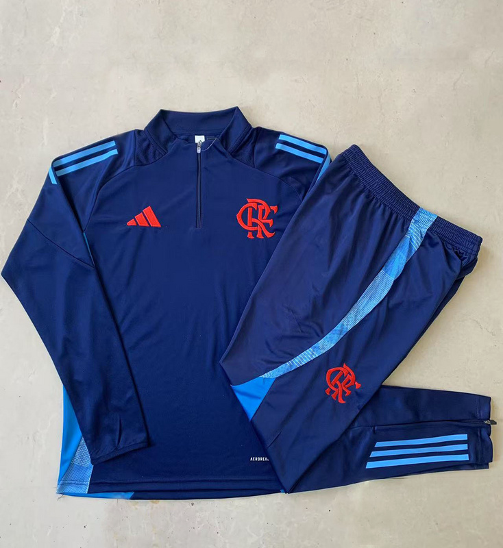 24/25 Flamengo Royal blue Long-sleeved half-pull training kit Football team kit