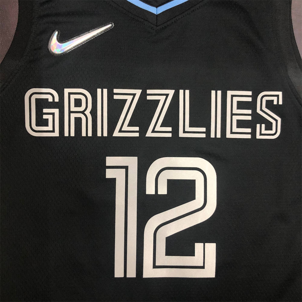 NBA Memphis Grizzies V-Neck Black Jersey MORANT #15 S-XXL
