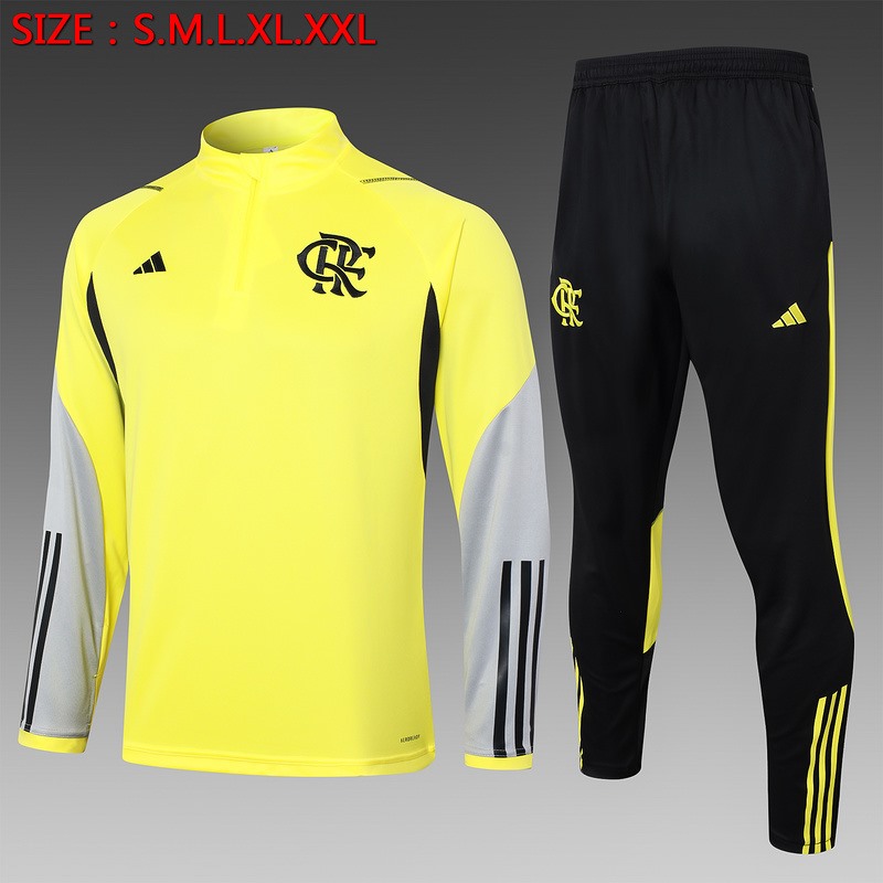 24/25 Flamengo Yellow Long-sleeved half-pull training kit Football team kit