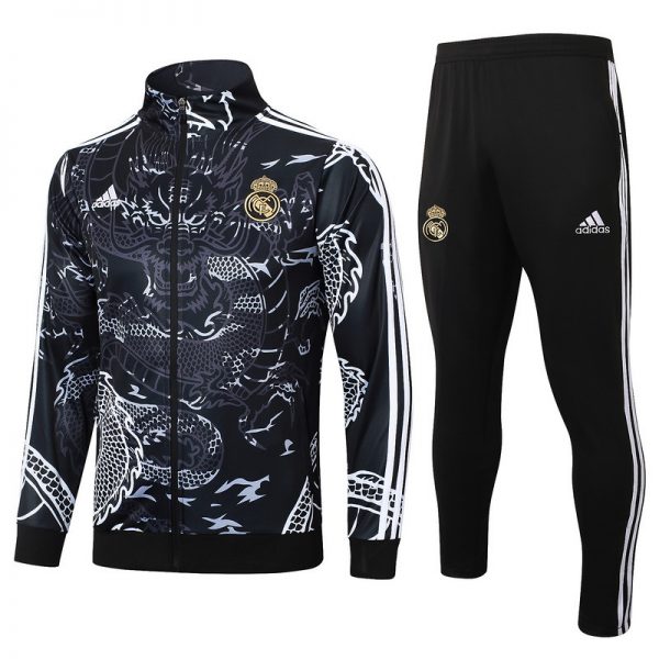 2024 Real Madrid Black Jacket Training Suit Set Football Team Shirt Sports Fashion