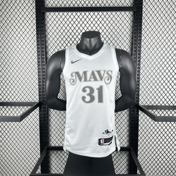 NBA Dallas Mavericks 24/25 City Edition V-Neck White Jersey THOMPSON#31 S-XXL