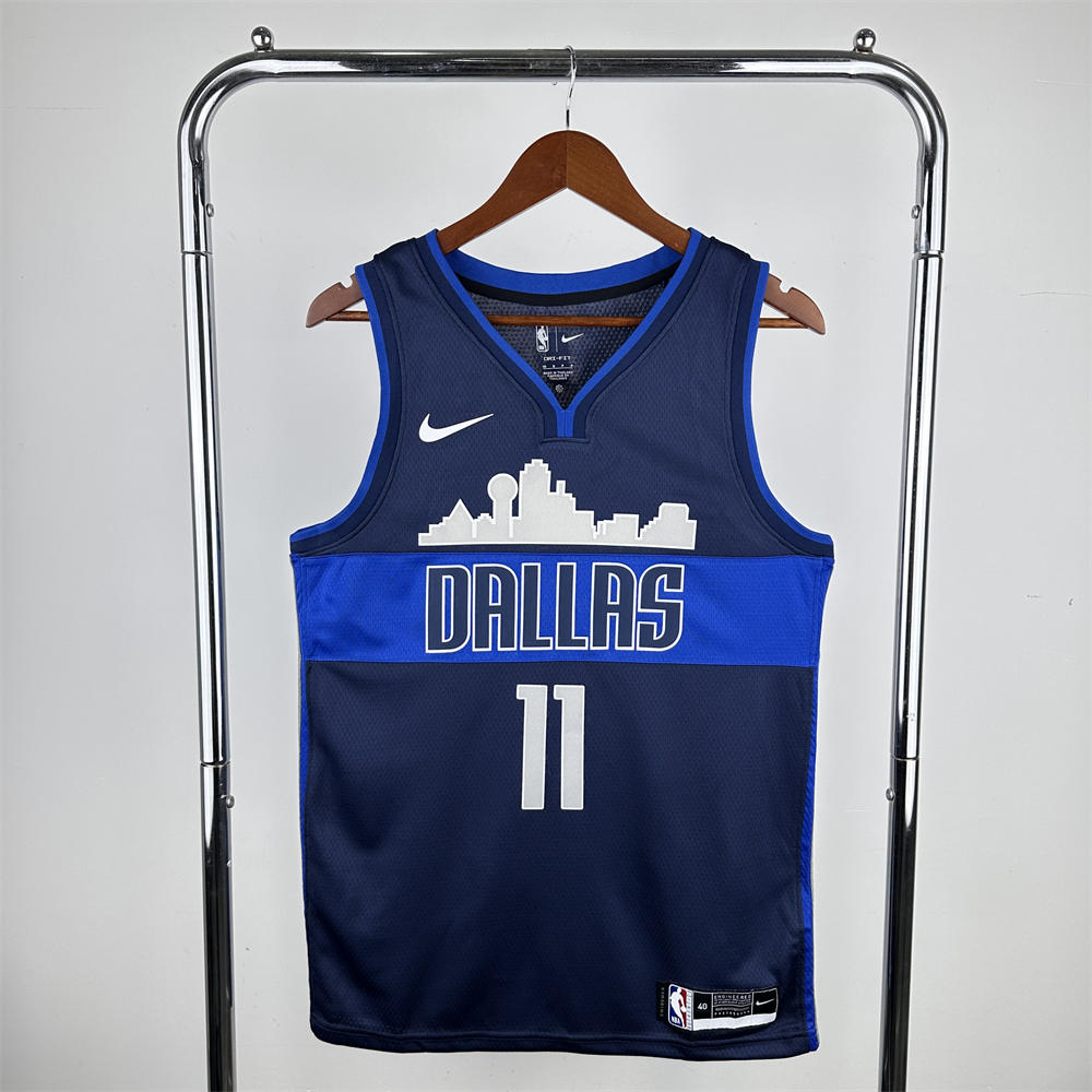 NBA Dallas Mavericks V-Neck Snow Mountain Royal Blue Jersey IRVING#11 S-XXL