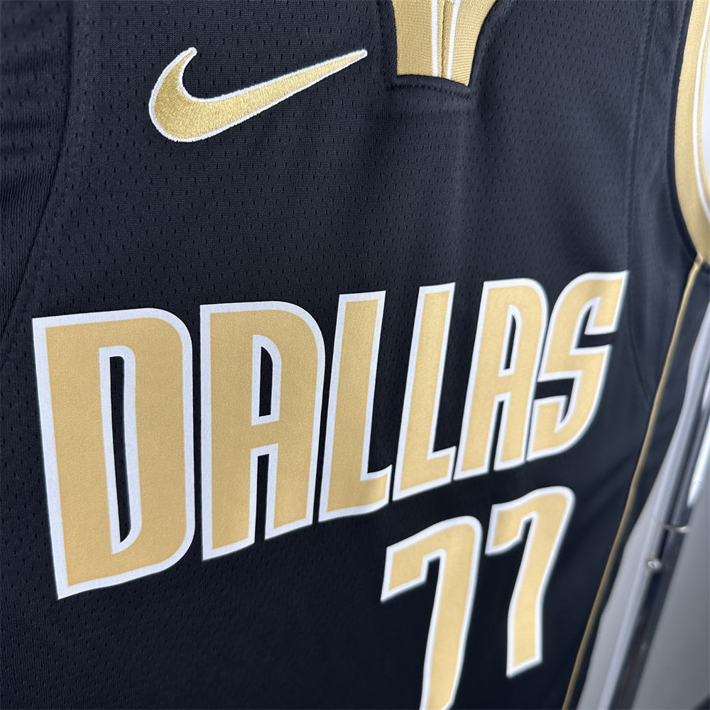 NBA Dallas Mavericks V-Neck Honor Edition Black Jersey DONCIC#77 S-XXL