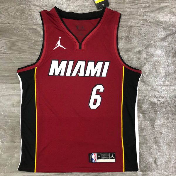 NBA Miami Hearts V-Neck Red Jersey JAMES#6 S-XXL
