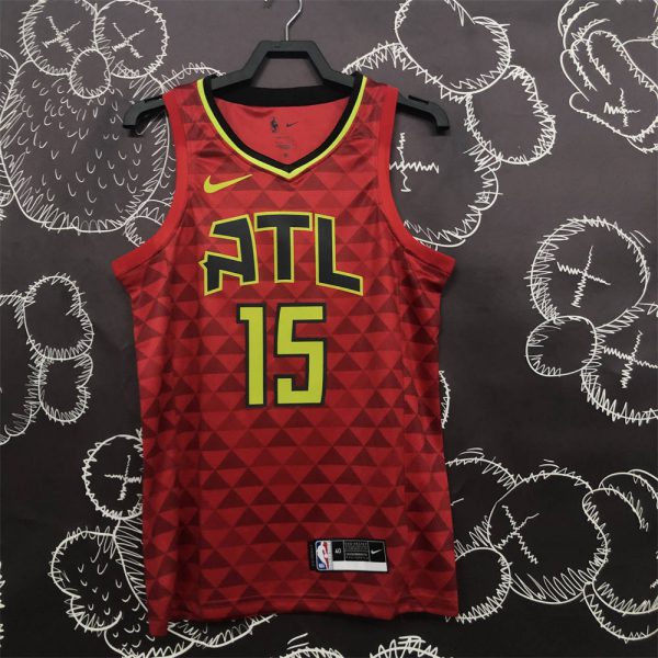 NBA Altanta Hawks V-Neck Red Jersey CARTER#15 S-XXL