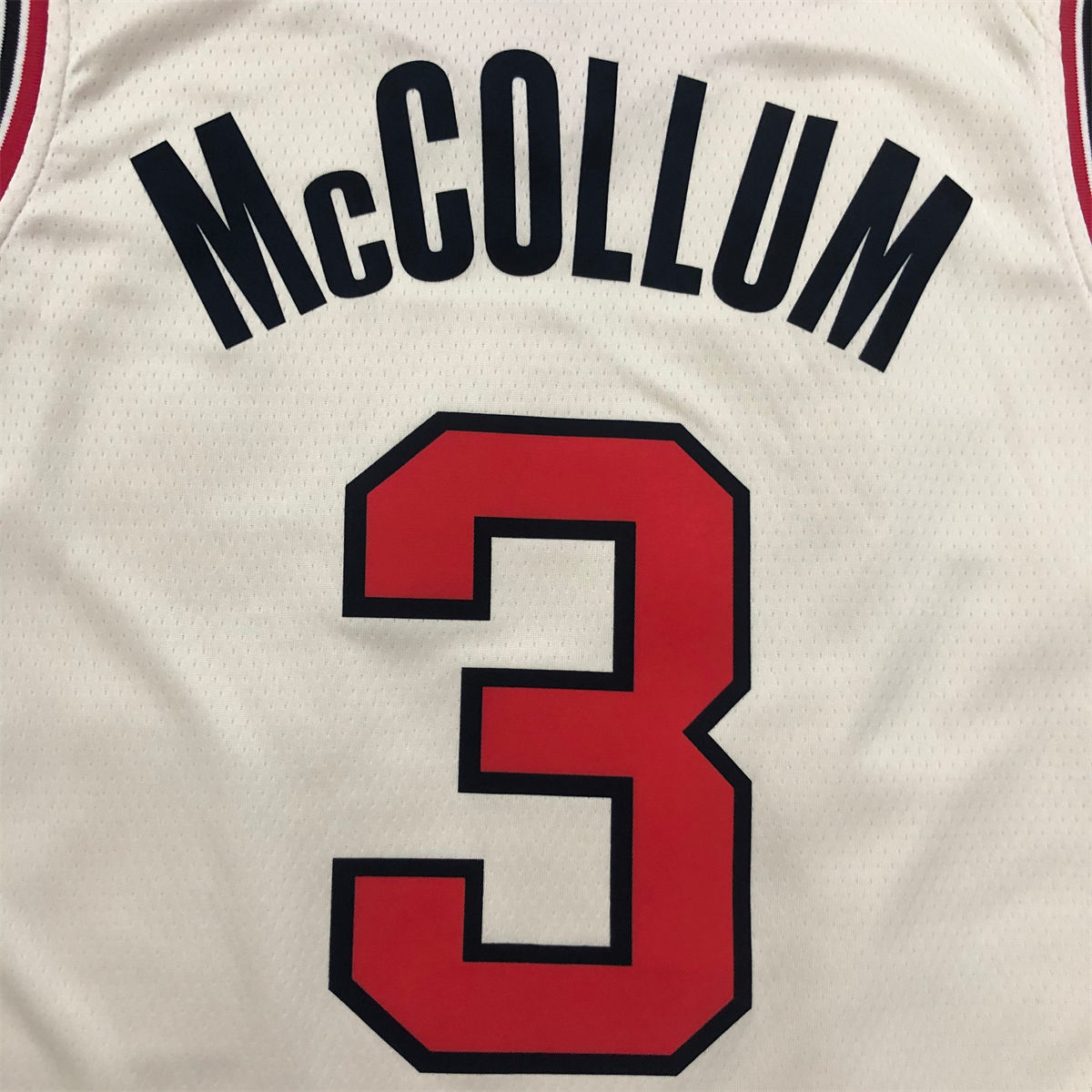 NBA Portland Trail Blazers V-Neck White Jersey McCOLLUM#3 S-XXL