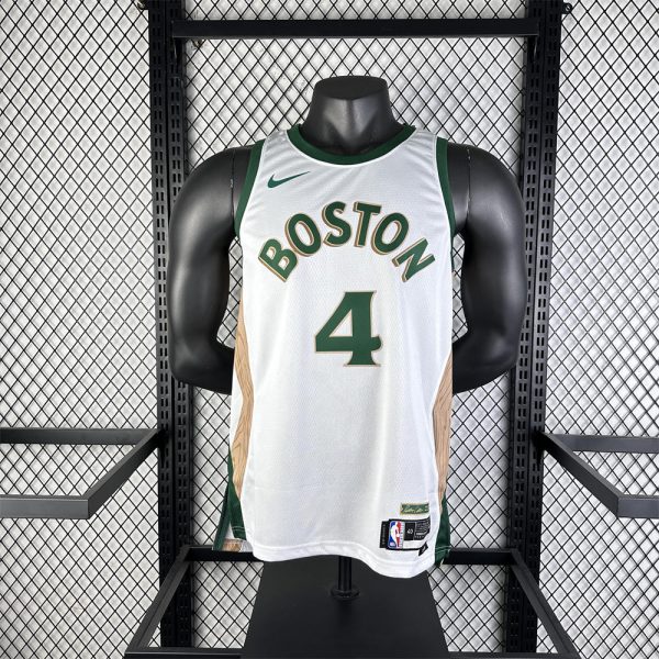 NBA Boston Celtics 2024 City Edition Round Neck White Jersey HOLIDAY#4 S-XXL