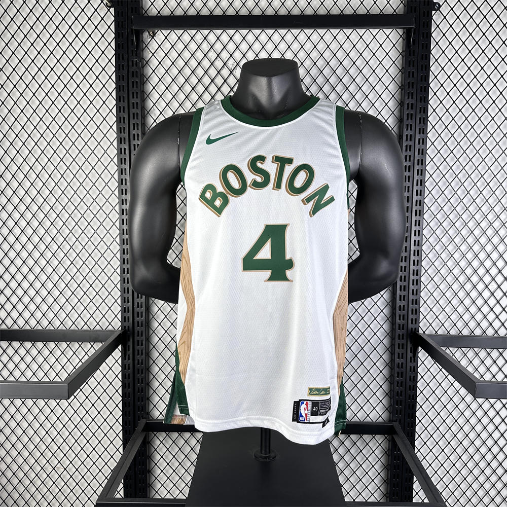 NBA Boston Celtics 2024 City Edition Round Neck White Jersey HOLIDAY#4 S-XXL