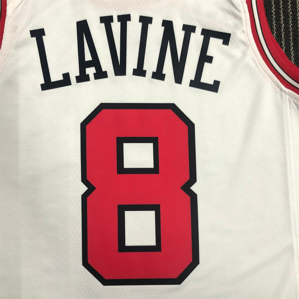 NBA Chicago Bulls Round Neck White 75th anniversaryJersey LAVINE#8 S-XXL