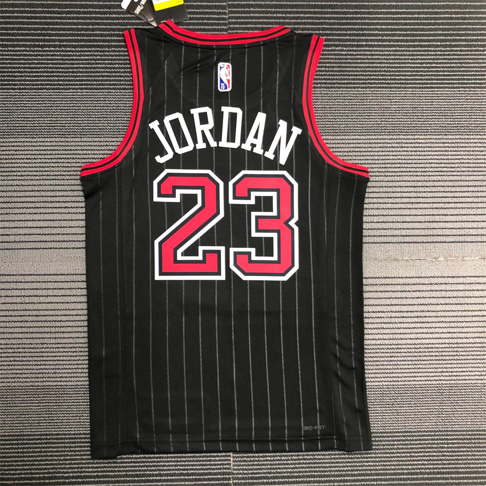 NBA Chicago Bulls Round Neck Black 75th AnniversaryJersey JORDAN#23 S-XXL
