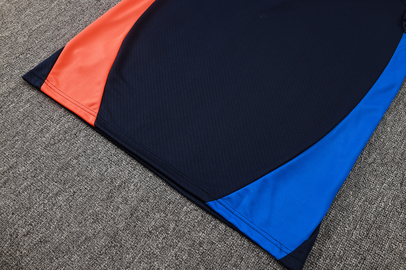 24/25 Marseilles Royal blue Long-sleeved half-pull training kit Football team kit