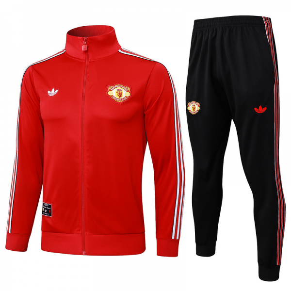 2025/26 Manchester United Red Jacket Training Suit Set Football Team Shirt Sports Fashion