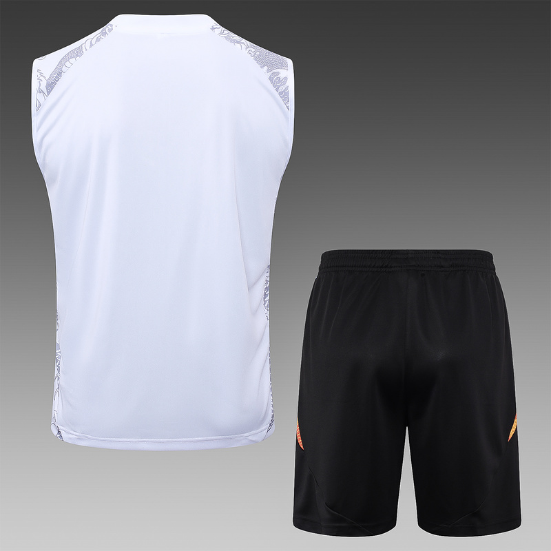 24/25 Real Madrid White Training Set Shirt and Shorts