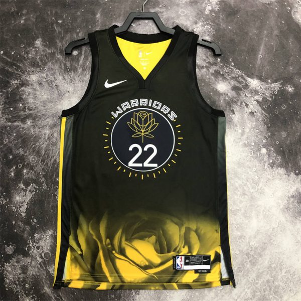 NBA Golden State Warriors V-Neck Black City Edition Jersey WIGGINS#22 S-XXL