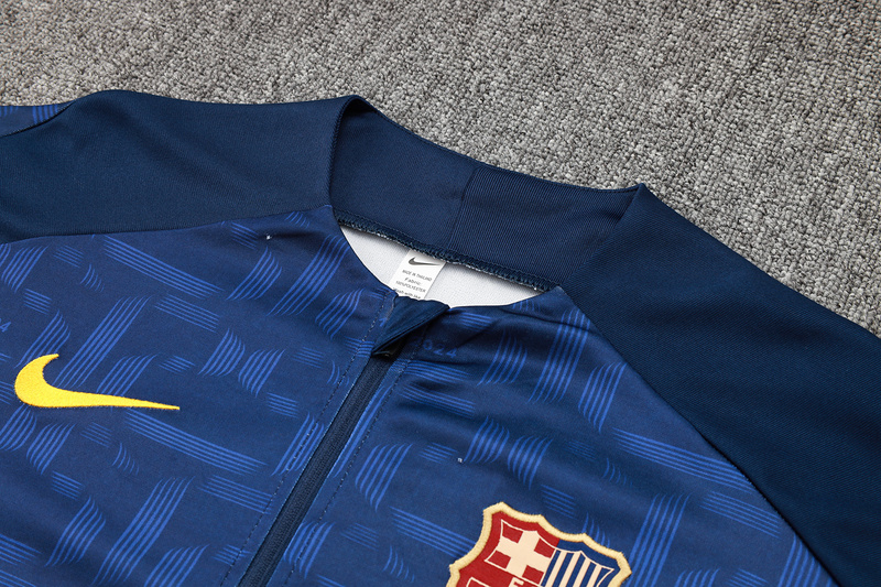 24/25 Barcelona royal blue Long-sleeved half-pull training kit Football team kit