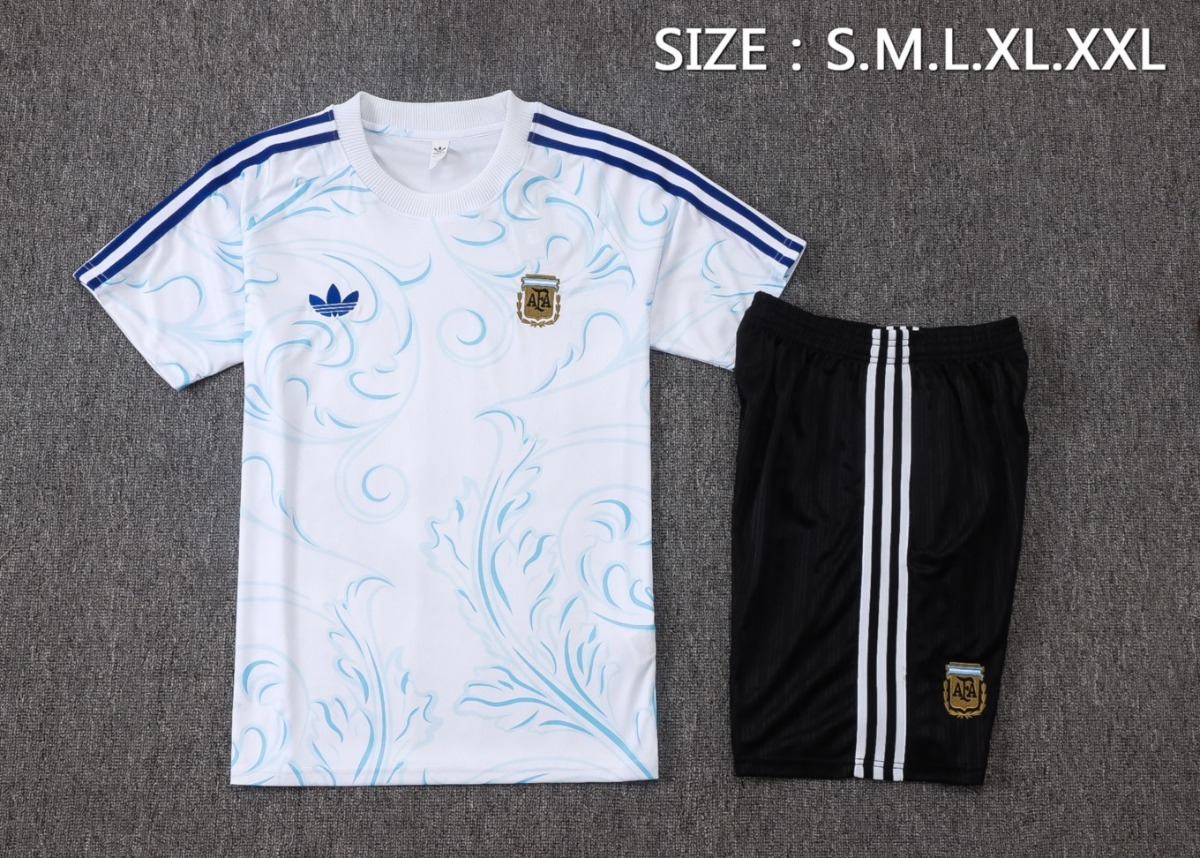2026 Argentina White Training Set Shirt and Shorts