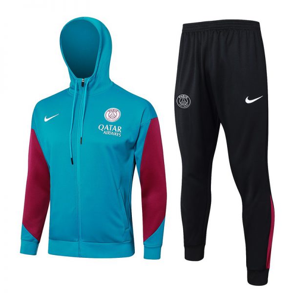 2024 Psg Blue Hoodie Jacket Kit Set Football Team Shirt Sports Fashion