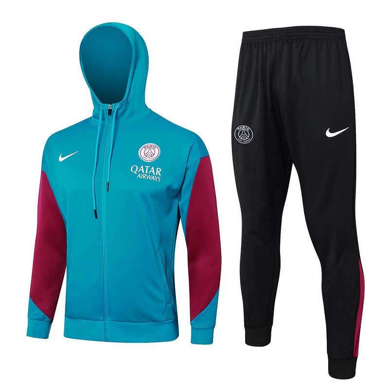 2024 Psg Blue Hoodie Jacket Kit Set Football Team Shirt Sports Fashion