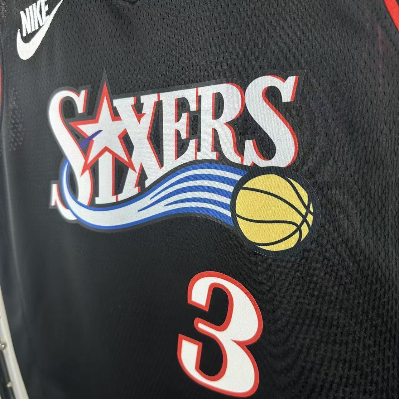 NBA Philadelphia 76ers 2026 Vintage Style Black Jersey IVERSON#3