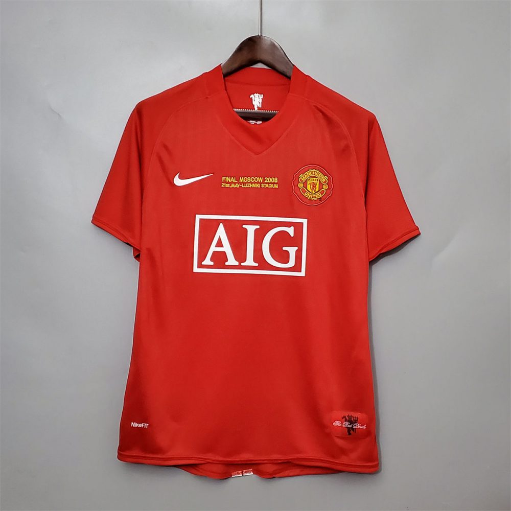 Retro Manchester United 07/08 Champions League version home jersey Fan Version