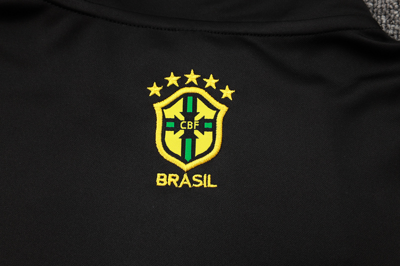 24/25 Brazil Yellow Long-sleeved half-pull training kit Football team kit