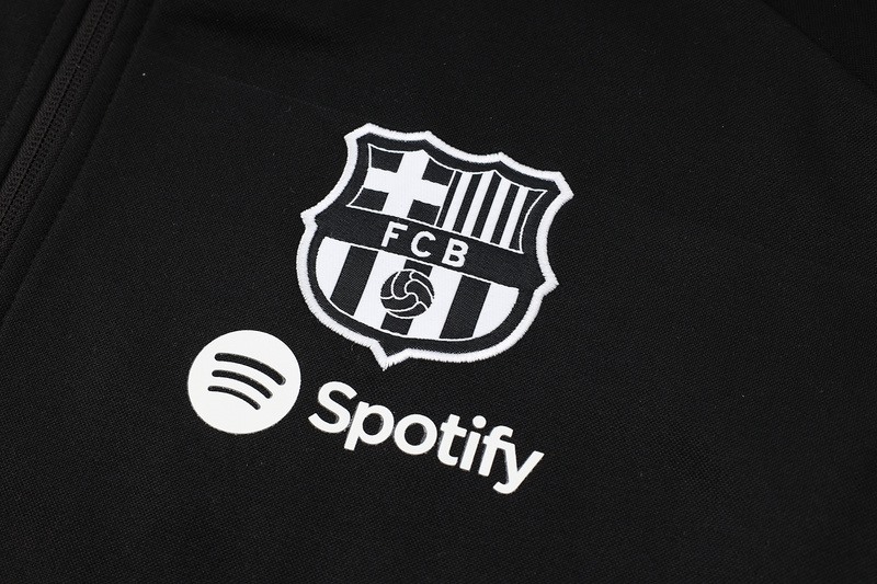 2024 Barcelona Black Hoodie Jacket Kit Set Football Team Shirt Sports Fashion