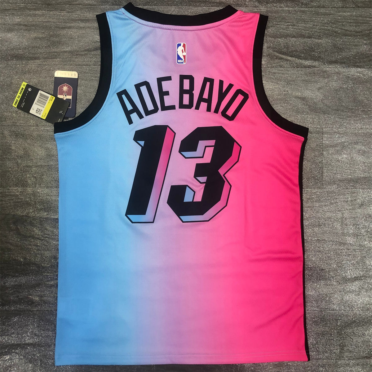 NBA Miami Hearts round neck Gradient Jersey ADEBAYO#13 S-XXL