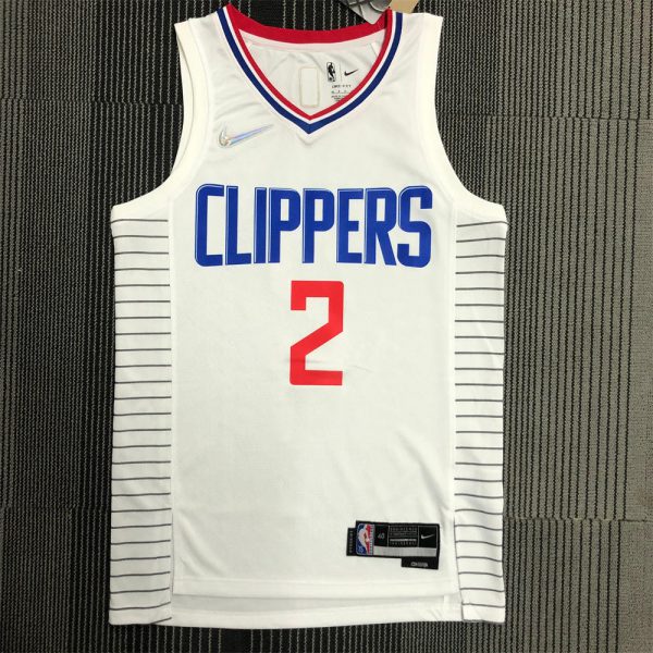 NBA Los Angeles Clippers V-Neck White Anniversary Jersey LEONARD#2 S-XXL