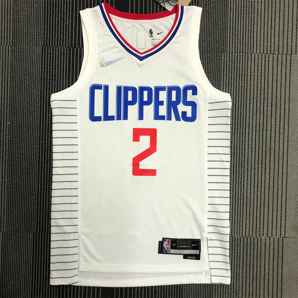 NBA Los Angeles Clippers V-Neck White Anniversary Jersey LEONARD#2 S-XXL