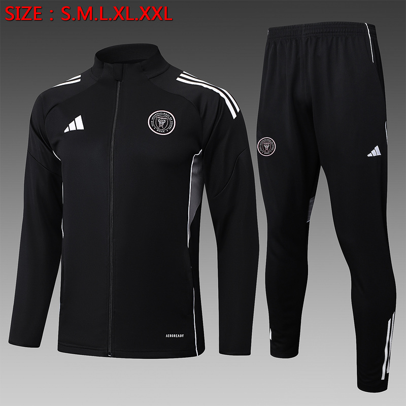2025/26 Miami Black Jacket Training Suit Set Football Team Shirt Sports Fashion