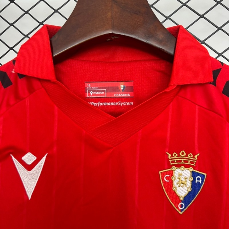 2025/26 Osasuna Home Red jersey kids Kits size: 16-28