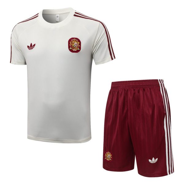 2026 Spain Beige Training Set Shirt and Shorts