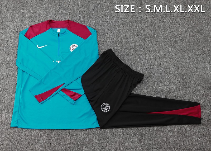 24/25 PSG Blue Long-sleeved half-pull training kit Football team kit