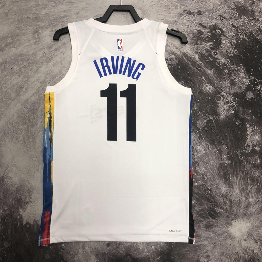 NBA Brooklyn Nets V-Neck White Jersey IRVING#11 S-XXL