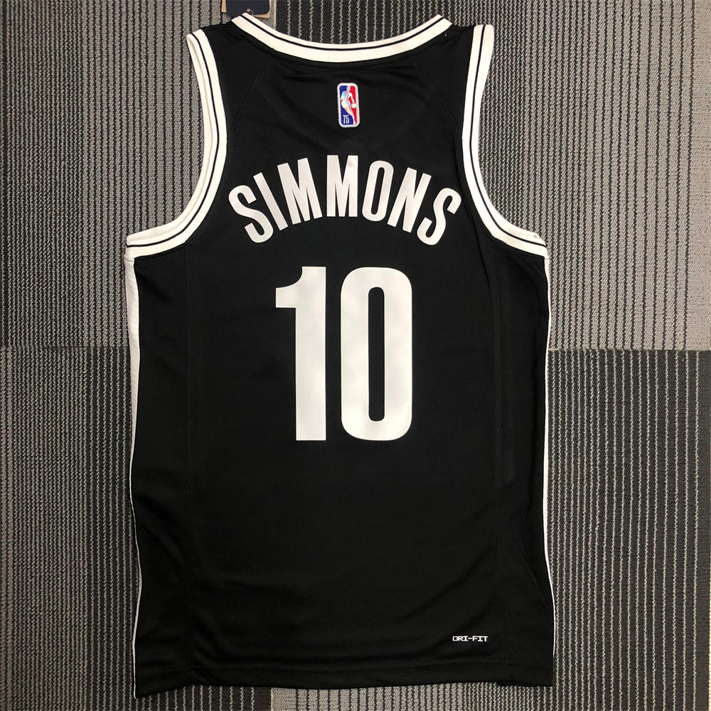NBA Brooklyn Nets V-Neck Black 75th anniversary Jersey SIMMONS#10 S-XXL