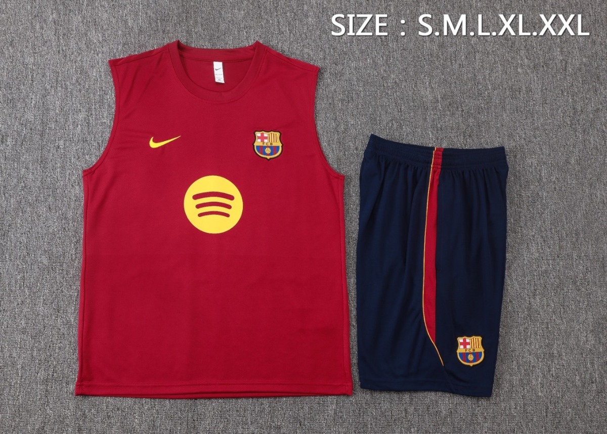2026 Barcelona Maroon Training Set Shirt and Shorts