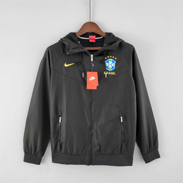 2022 Windbreaker Brazil Black jersey Sport Unifom