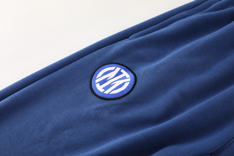 2024 Inter Milan Royal Blue Hoodie Jacket Kit Set Football Team Shirt Sports Fashion