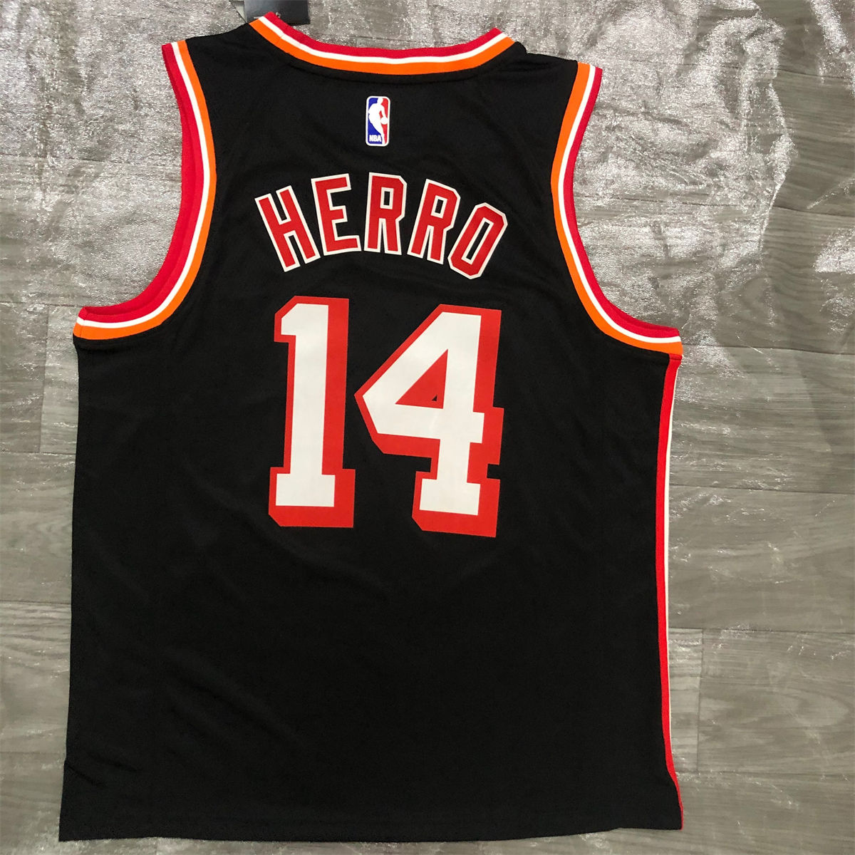 NBA Miami Hearts round neck Black Jersey HERRO#14 S-XXL
